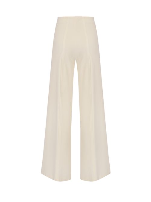 Pantaloni palazzo in punto milano Avorio Liviana Conti | CNTI88A08-1